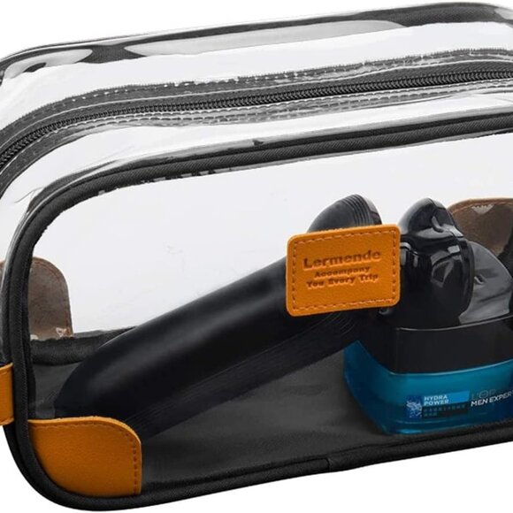 Toiletry Bag, Clear Shaving Dopp Kit for Men Travel Toiletry Bag with Hand Strap